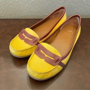 Alex Marie yellow leather loafers, size 9